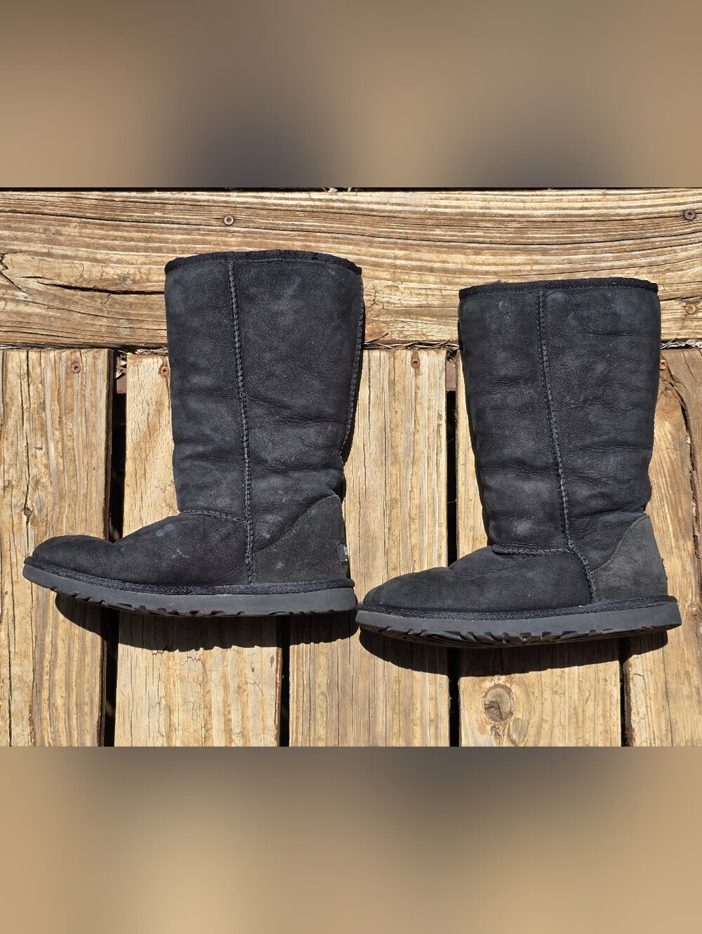 UGG Black Suede Classic Mid-Calf Boots